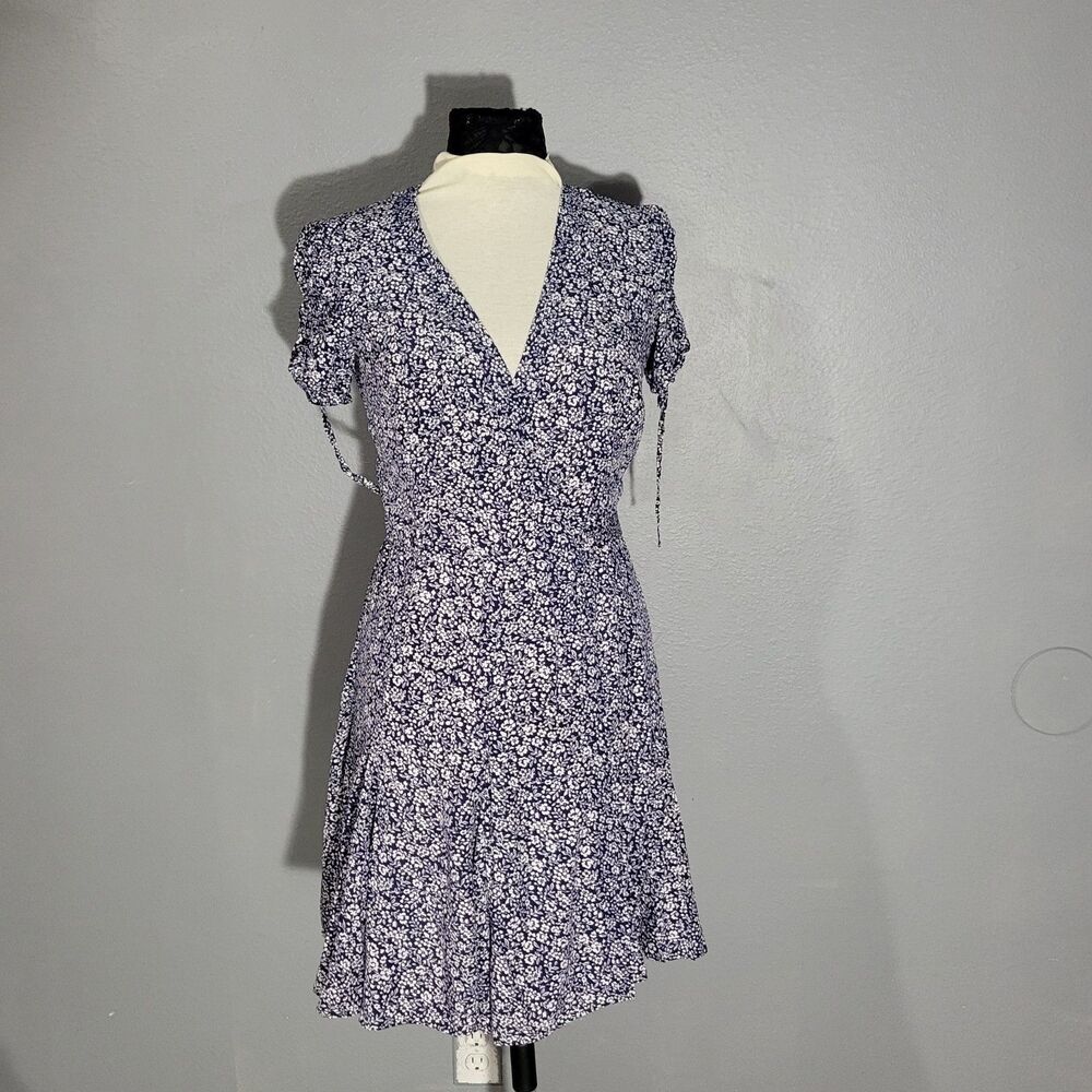 Ralph Lauren Polo Blue Floral Wrap Dress Sz 2